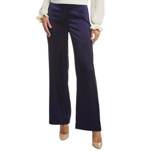 NWT St. John Wide Leg Navy Liquid Silk Pants